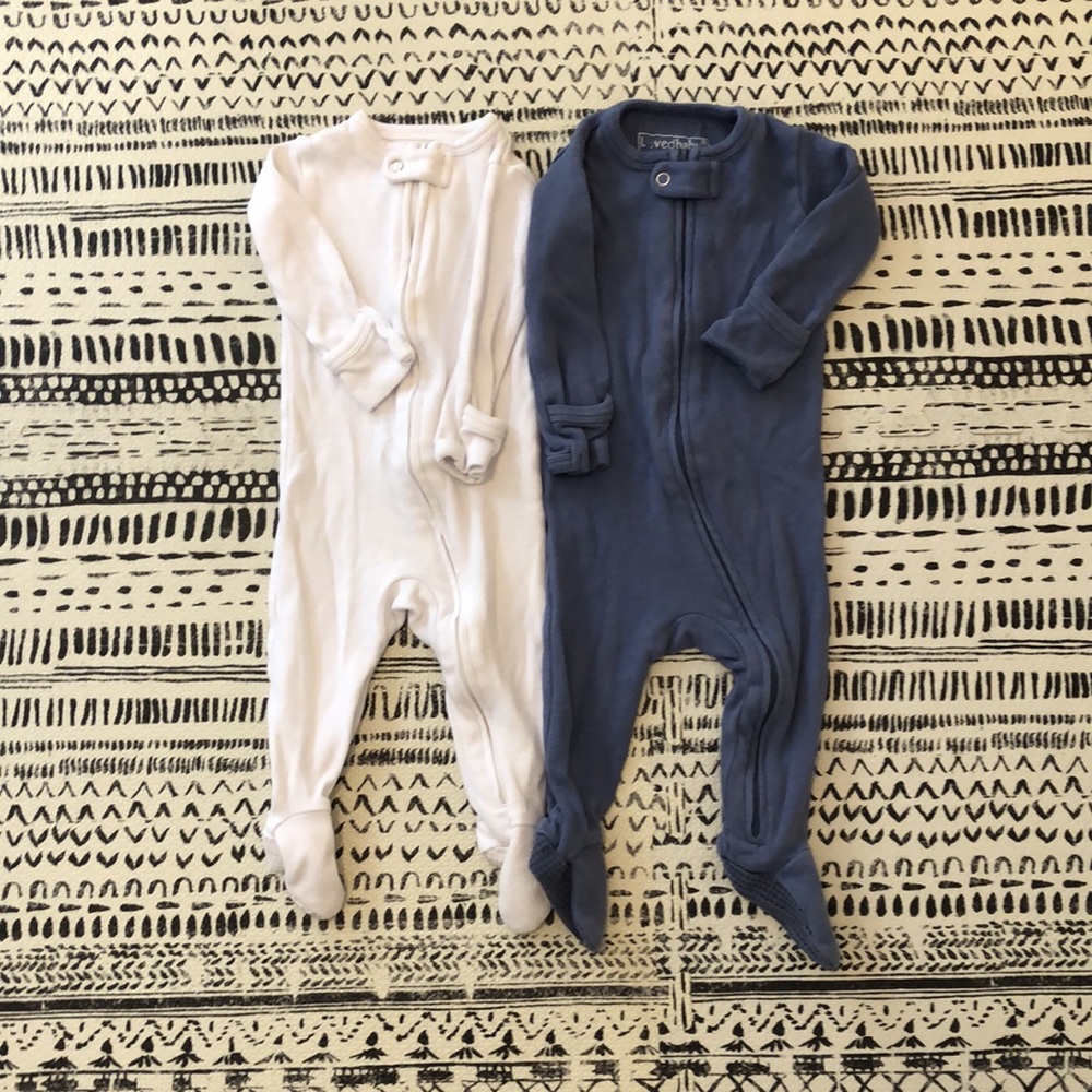 Pair of Loved Baby 3-6 months footed pajamas